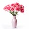 Captivating Handcrafted Pink Carnations In Monochromatic Vase