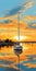 Captivating Harbor Views: A Boat Floating In The Water At Sunset