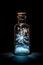 Captivating Ice Crystals Encased in a Bottle Against a Black Background. created with Generative AI