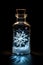 Captivating Ice Crystals Encased in a Bottle Against a Black Background. created with Generative AI