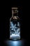 Captivating Ice Crystals Encased in a Bottle Against a Black Background. created with Generative AI