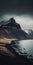 Captivating Icelandic Landscape: Dark Gray And Light Amber Storm