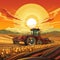 Captivating Illustration of Futuristic Farm Machinery