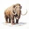 Captivating Illustration Of A Woolly Mammoth On A White Background