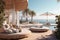A captivating image of a chic poolside lounge area, offering a perfect blend of lavish design and awe-inspiring ocean views for an
