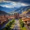 Captivating Journey through Cusco: Panoramic View of Plaza de Armas and Sacsayhuaman Ruins