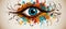 Captivating and mesmerizing abstract eye art on a stunning pastel background illustration