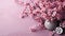 Captivating minimalistic spring blurred background in soft pink for product placement