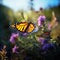 Captivating Monarch Butterfly on Blossoming Wildflower: Nature\\\'s Vibrant Harmony in a Stunning Macro Image