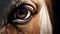 Captivating Narrative Horse Eye Close-up In Soft Light