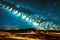 The Captivating Night View of Grassy Mountains and the Milky Way