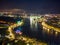 Captivating Night View of Xuan Huong Lake in Da Lat City, Vietnam: The Perfect Blend of City Lights and Serene Waters