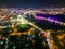 Captivating Night View of Xuan Huong Lake in Da Lat City, Vietnam: The Perfect Blend of City Lights and Serene Waters