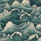 Captivating Ocean Waves Drawing for Posters and Wallpapers.