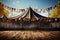 Captivating Octoberfest beer tent adorned with festive German flags