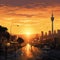 Captivating Panoramic View of Johannesburg at Dusk