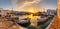 Captivating Panoramic View of the Picturesque Harbor at Summer Sunset. Generative AI
