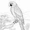 Captivating Parrot Coloring Pages In The Style Of Charles Spencelayh And Oscar Niemeyer