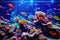 Captivating Photograph Capturing The Mesmerizing World Of Aquarium Filled With Diverse Fish Species