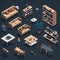 Captivating Realism 3D Realistic Renderings of Isometric Furniture Elements for Design Inspiration