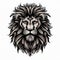 Captivating Roar: Lion\\\'s Face Illustrated in Vector on White,Generative AI