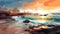 Captivating Sand Shore Backgrounds And Ocean Paintings