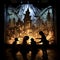 Captivating Scene of Shadow Puppetry Performance