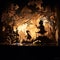 Captivating Scene of Shadow Puppetry Performance