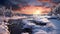 Captivating Snowy River At Sunset A Fantastical Terragen Dream