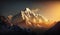 Captivating Sunrise over the Himalayan Mountains: A Breathtaking Moment Frozen in Time