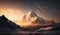 Captivating Sunrise over the Himalayan Mountains: A Breathtaking Moment Frozen in Time