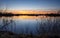 Captivating sunset over a tranquil lake