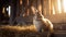 Captivating Sunset Scene: Bunny In Unreal Engine 5 Barn