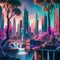 Captivating Surreal City-Nature Fusion