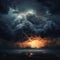 Captivating Thunderstorm Brews Amidst Darkened Skies