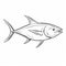 Captivating Tuna Drawing On White Background In Ferrania P30 Style