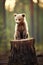 Captivating Vertical Photo of an Adorable Baby Bear Cub Exploring its Enchanting Forest Home