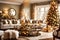 A captivating view of a living room transformed into a festive haven for New Year celebrations.
