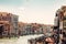 Captivating view of Venice\\\'s Grand Canal: beautifully colored buildings, boats, and gondolas