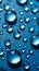 Captivating water droplets on a gradient-filled deep blue background