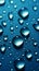 Captivating water droplets on a gradient-filled deep blue background