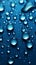 Captivating water droplets on a gradient-filled deep blue background