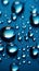 Captivating water droplets on a gradient-filled deep blue background