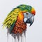 A Captivating Watercolor Portrait of a Colorful Parrot