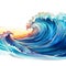 Captivating Wave Symphony Water Wave Illustrations Oceanic Patterns and Azure Wave Beauty on White
