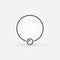 Captive ring outline icon. Vector piercing jewelry ring symbol