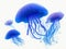 Capture the Beauty of a Jellyfish in Watercolor Illustration: A Medusa Painting on a White Background.