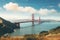Capture the breathtaking vista of the world-renowned Golden Gate Bridge spanning across the picturesque San Francisco Bay, View of