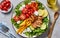 Capture the essence of Cobb Salad in a mouthwatering food photography shot