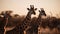 Capture the essence of the wild as you encounter a group of giraffes, their elongated necks and soulful gazes drawing you into